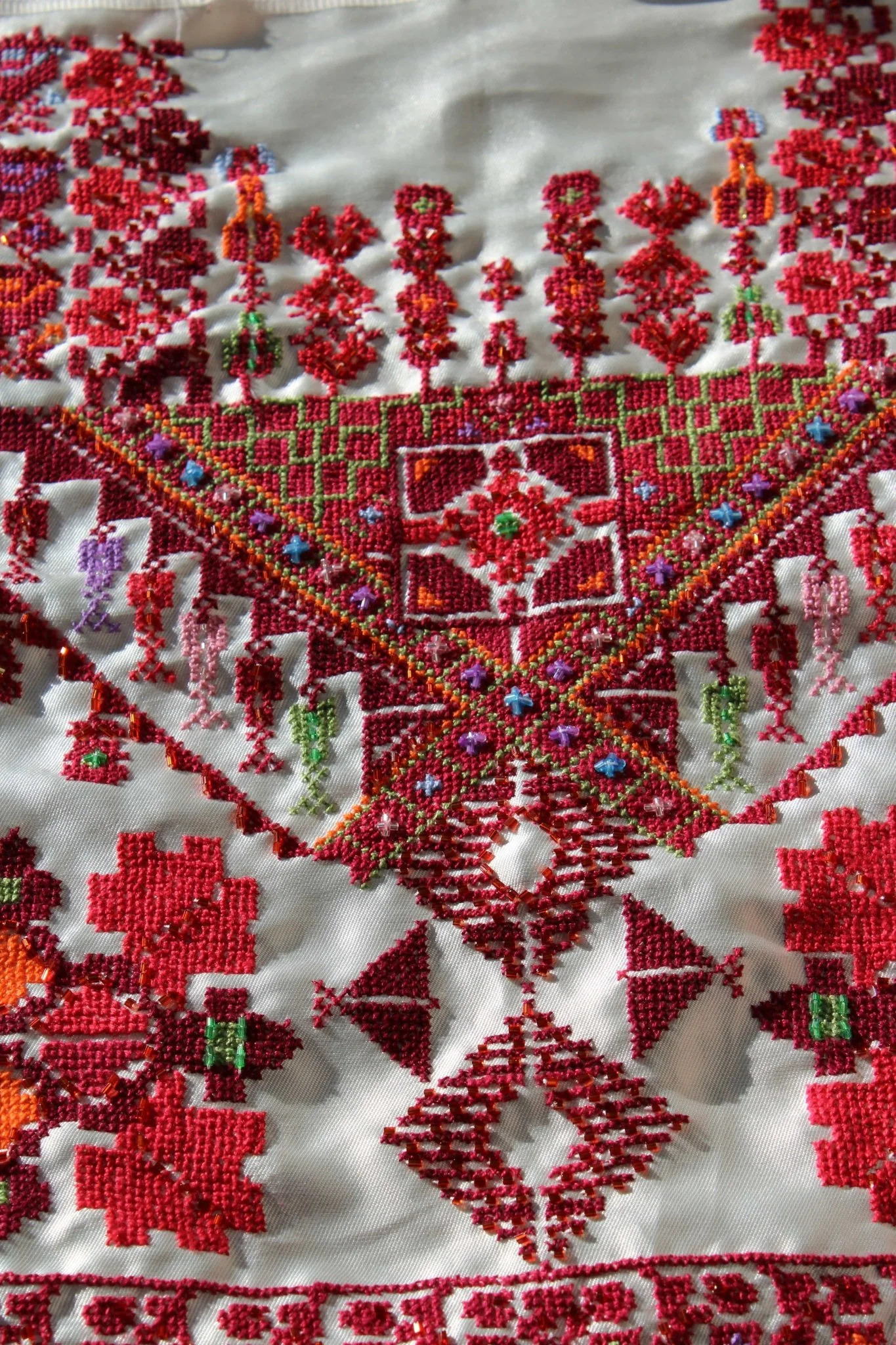 Tatreez embroidery on a Bethlehem thobe.